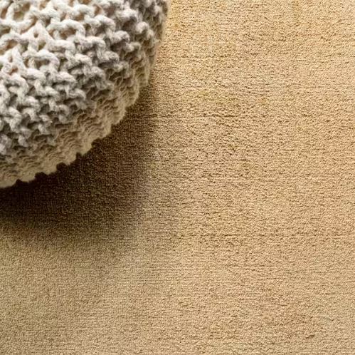 Haze Solid Low-Pile Mustard 5 ft. Round Area Rug