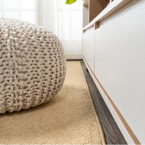 Haze Solid Low-Pile Mustard 5 ft. Round Area Rug