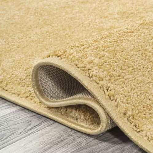 Haze Solid Low-Pile Mustard 5 ft. Round Area Rug