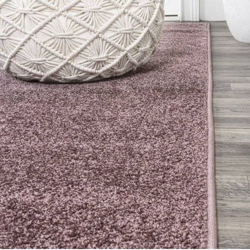 Haze Solid Low-Pile Light Purple 5' Square Area Rug