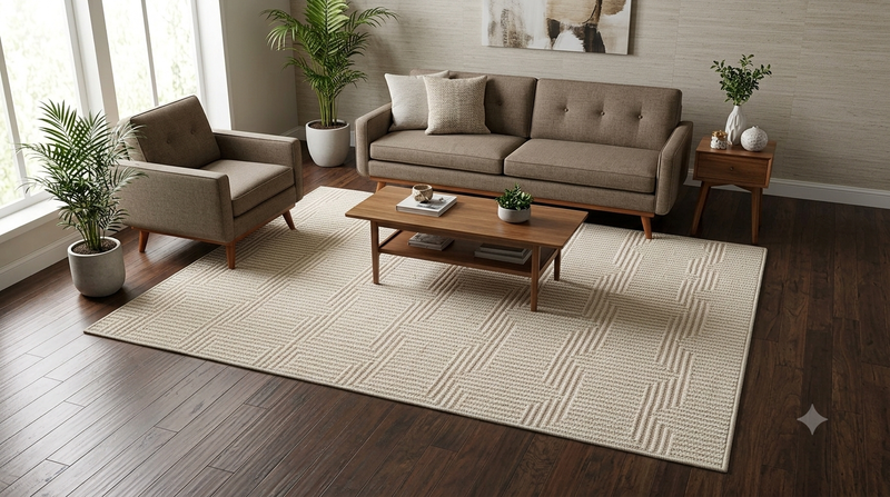 5' x 7' Color Cream Area Rug