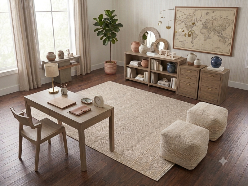 5' x 7' Beige Area Rug
