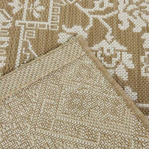 9 ft. x 12 ft. Brown Floral Medallion Indoor/Outdoor Osprey  Area Rug