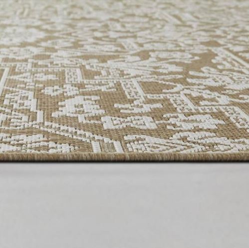 9 ft. x 12 ft. Brown Floral Medallion Indoor/Outdoor Osprey  Area Rug