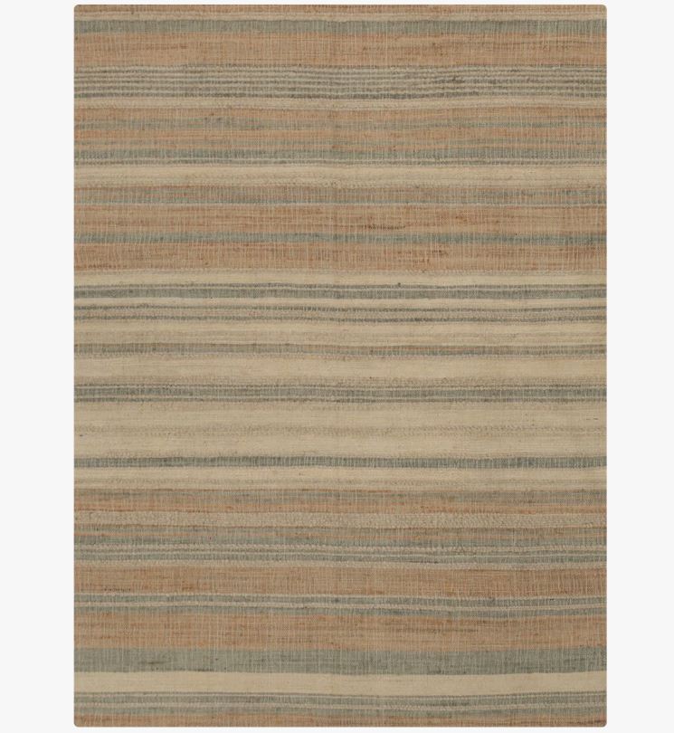 9' x 12' Colors Earth Green/Orange/Beige Aquila Striped Indoor Rug