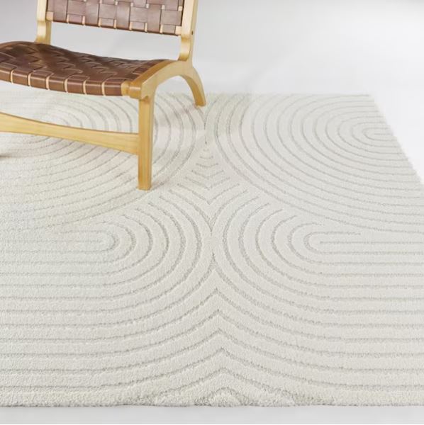 7 ft. x 7 ft. Square Cream Abstract Square Area Rug By Caserio