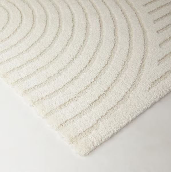 7 ft. x 7 ft. Square Cream Abstract Square Area Rug By Caserio