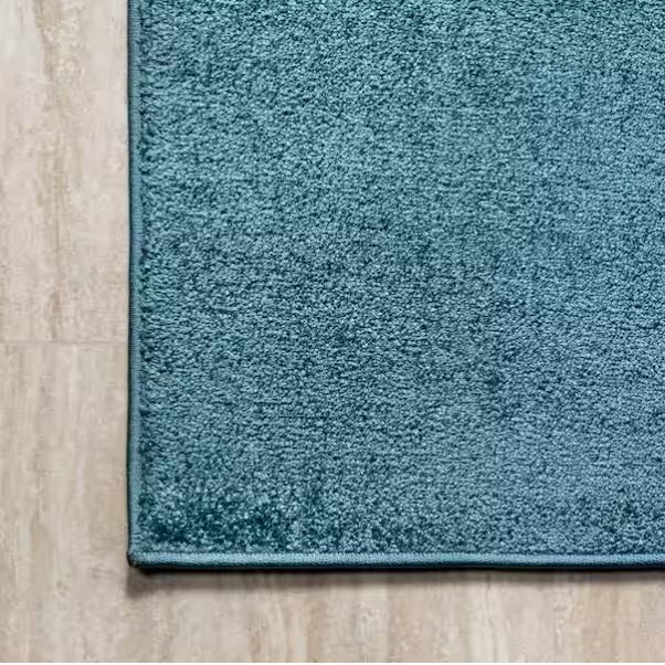 5 ft. x 8 ft. Haze Solid Turquoise Low-Pile Area Rug
