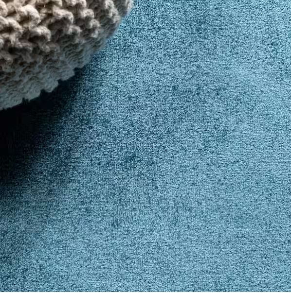 5 ft. x 8 ft. Haze Solid Turquoise Low-Pile Area Rug