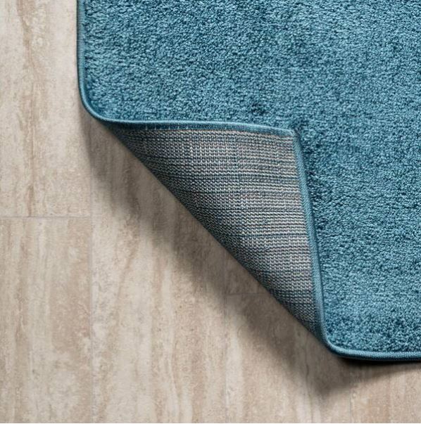 5 ft. x 8 ft. Haze Solid Turquoise Low-Pile Area Rug