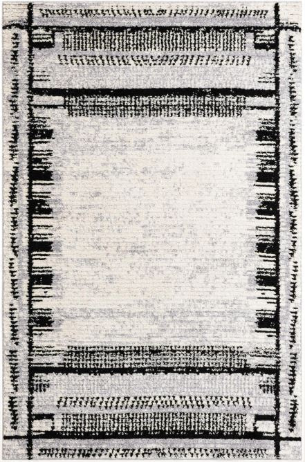 5' 3 x 8' Black and White Tagine Area Rug