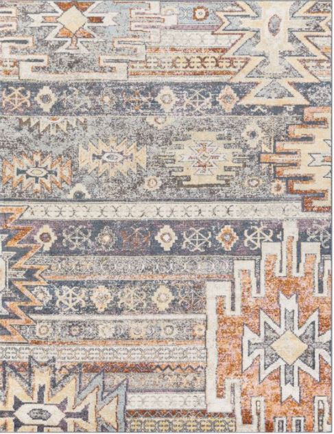 Livabliss Area Rugs for Living Room, 8x10 New Mexico Rustic Blue Rug, Bedroom Dining Room Home Decor Stain Resistant Carpet (7'10" x 10'2")