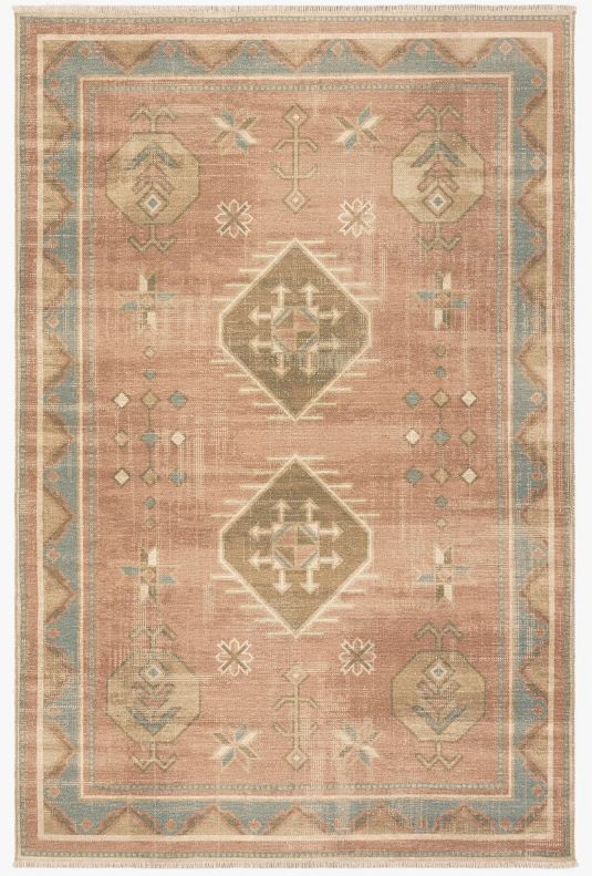 4' x 6' Vibe by Bungalow Rose Voentia Medallion Machine Washable Rust/Brown Area Rug