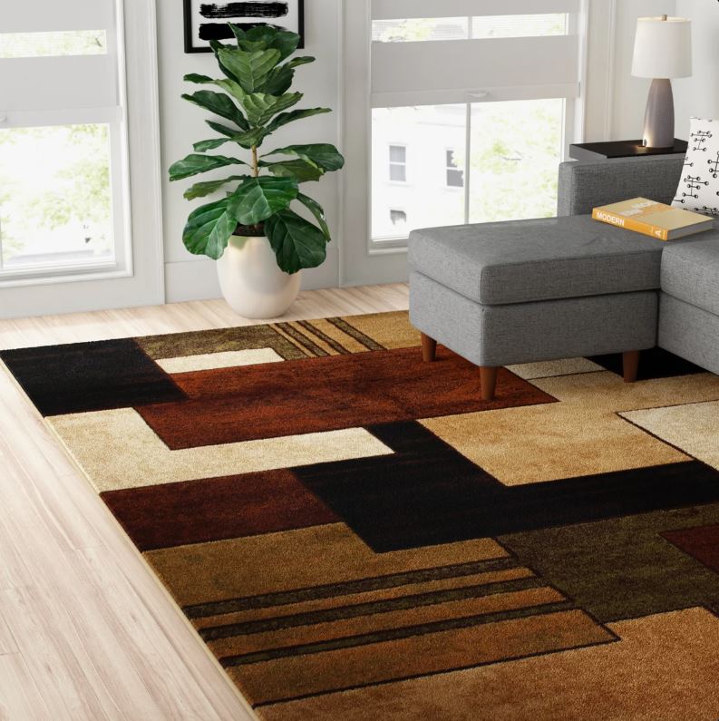 7'10" x 10'6" Amalyn Performance Geometric Indoor Rug