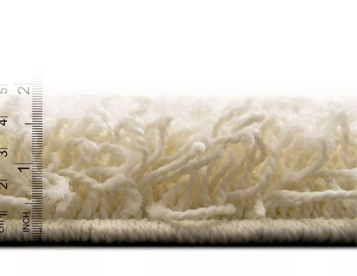 Unique Loom 6' 1 x 9' 0 Rectangle Solid Shag Pure Ivory Area Rug