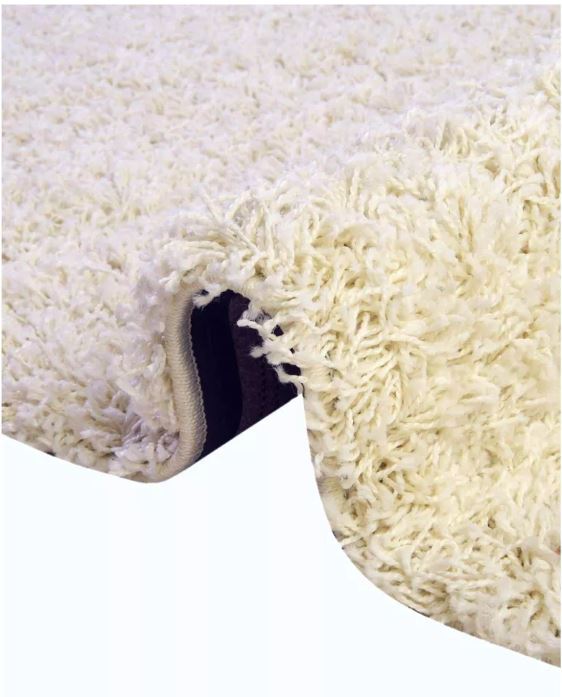 Unique Loom 6' 1 x 9' 0 Rectangle Solid Shag Pure Ivory Area Rug
