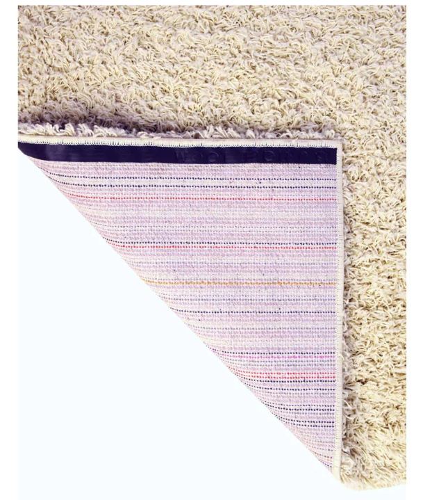 Unique Loom 6' 1 x 9' 0 Rectangle Solid Shag Pure Ivory Area Rug