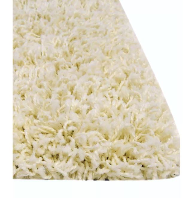 Unique Loom 6' 1 x 9' 0 Rectangle Solid Shag Pure Ivory Area Rug