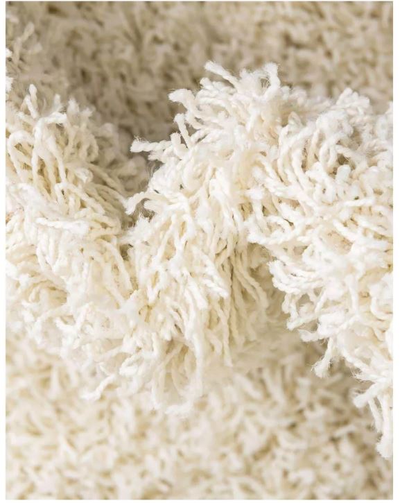 Unique Loom 6' 1 x 9' 0 Rectangle Solid Shag Pure Ivory Area Rug