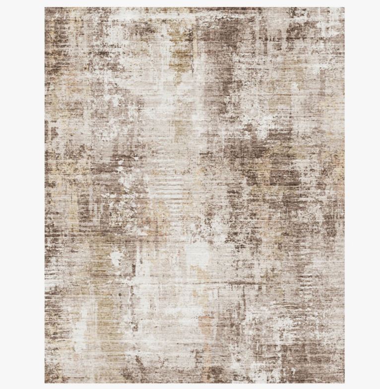 8' x 10' Distressed Modern Abstract Machine Washable Area Rug in Earth Tone Brown for Living Room or Bedroom