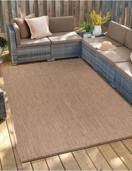 Jute 10 ft. x 14 ft. Aloha Washable Indoor Outdoor Area Rug