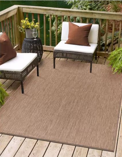 Jute 10 ft. x 14 ft. Aloha Washable Indoor Outdoor Area Rug