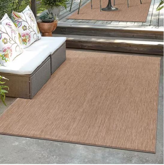 Jute 10 ft. x 14 ft. Aloha Washable Indoor Outdoor Area Rug