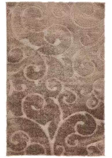 Floral Shag Carved Brown 5' 0 x 8' 0 Area Rug