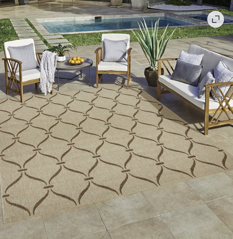 8x10 Gertmenian Ringley Araceli Transitional Geometric Chestnut Indoor/Outdoor Area Rug
