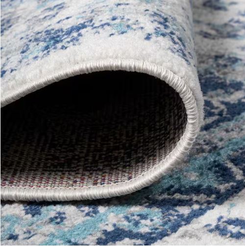 Indhira Blue/Gray 8 ft. x 10 ft. Ornate Medallion Persian Area Rug