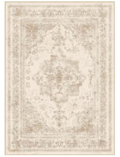 Persia Beige 9 ft. x 12 ft. Vintage Medallion Distressed Area Rug