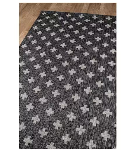 Umbria Charcoal 9 ft. 3 in. x 12 ft. 6 in. Indoor/Outdoor Area Rug