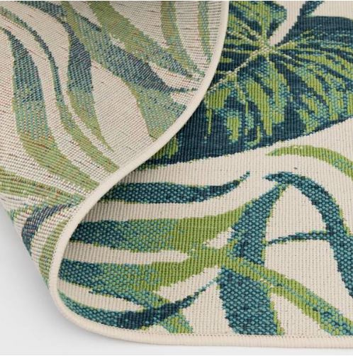 Shop Labor Day Sale ❯ Backyard Bungalow Ivory/Multi 7 ft. 7 in. x 10 ft. Green Leaf Tropics Polypropylene Indoor/Outdoor Area Rug