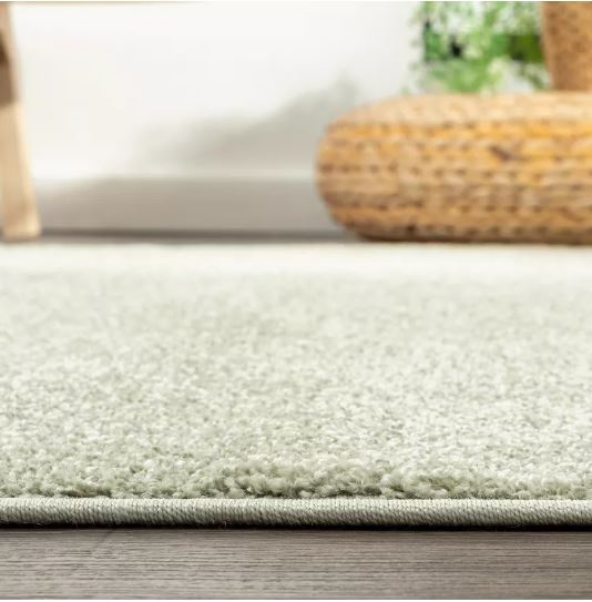 JONATHAN Y Haze Solid Low-Pile Green 8 ft. x 10 ft. Area Rug, Non-Shedding, Easy-Clean, Durable Synthetic Fibers
