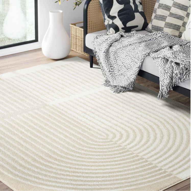 6' x 9' Nuevo Geometric Beige Rug