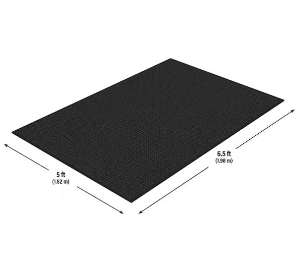Recycled Onyx 5 ft. x 6.6 ft. Fiber and Rubber Non-Slip Indoor Outdoor Commercial Utility Floor Mat