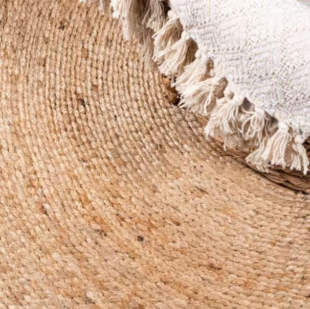 Soleil Round Natural Jute Braided Circle Natural 7' Round Area Rug