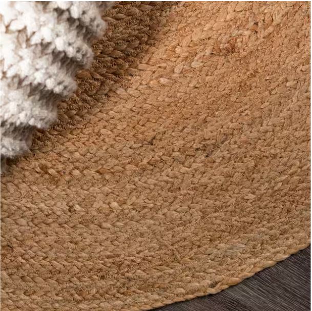 Soleil Round Natural Jute Braided Circle Natural 7' Round Area Rug