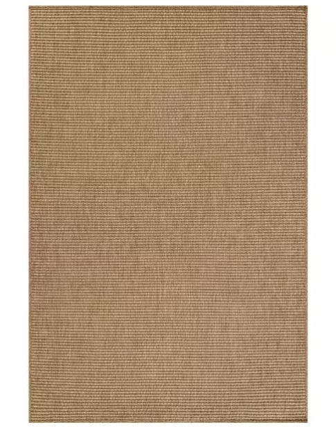 Terra Fiber Easy Jute Natural 8 ft. x 10 ft. Solid Indoor Outdoor Area Rug