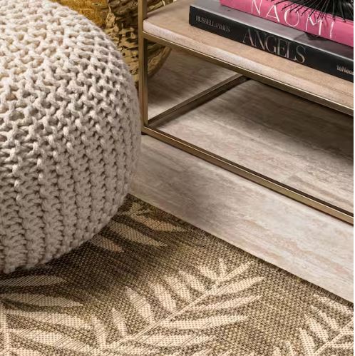 Nevis Palm Frond Brown/Beige 8 ft. x 10 ft. Indoor/Outdoor Area Rug