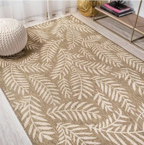 Nevis Palm Frond Brown/Beige 8 ft. x 10 ft. Indoor/Outdoor Area Rug