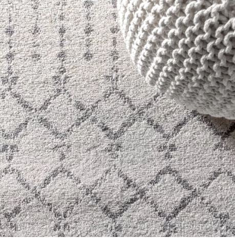 JONATHAN Y Moroccan HYPE Boho Vintage Diamond Cream/Gray 12 ft. x 15 ft. Area Rug, Non-Shedding, Easy-Clean, Durable Synthetic Fibers