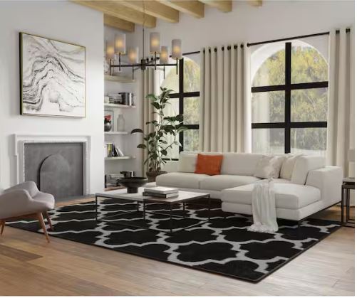 Seyward 8 ft. x 10 ft. Grey Trellis Shag Area Rug