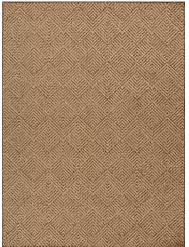 Brown Zig Zag 8 ft. x 10 ft. Indoor/Outdoor Area Rug
