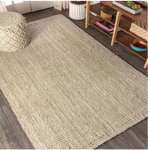 Hiro Hand Woven Chunky Jute Ivory 4 ft. x 6 ft. Area Rug
