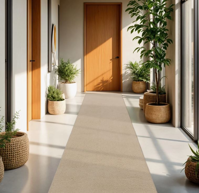 10x13 Soft Area Rug In Brown Beige Cozy Low-Pile Rug Anti-Slip Solid Color Washable