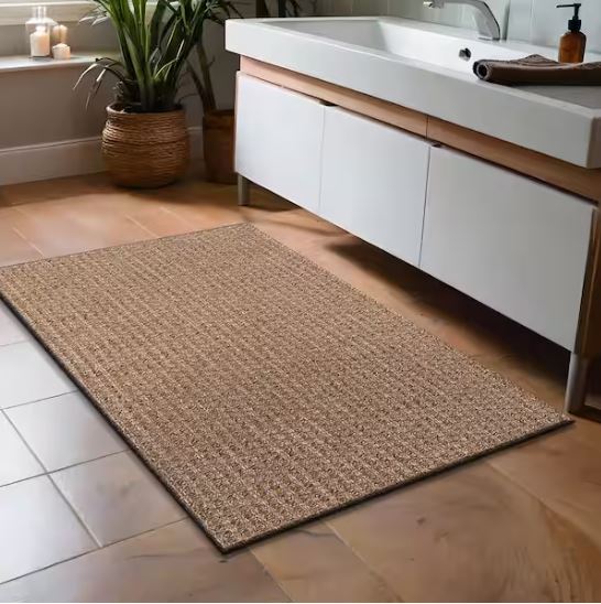 Natural 2 ft. x 3 ft. Wooly Easy Jute Washable Indoor Outdoor Area Rug