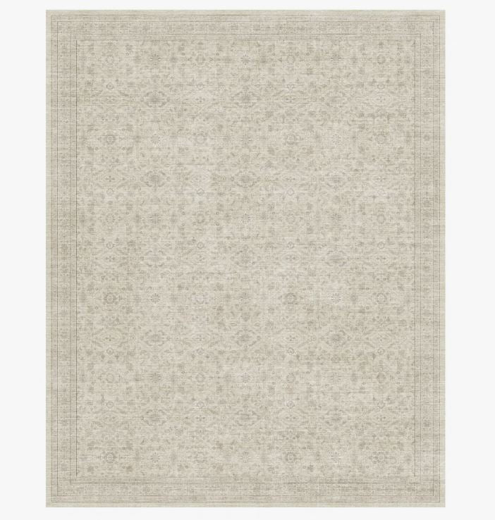 8x10 Beige Vintage-Inspired Washable Non-Slip Area Rug For Living Room, Bedroom
