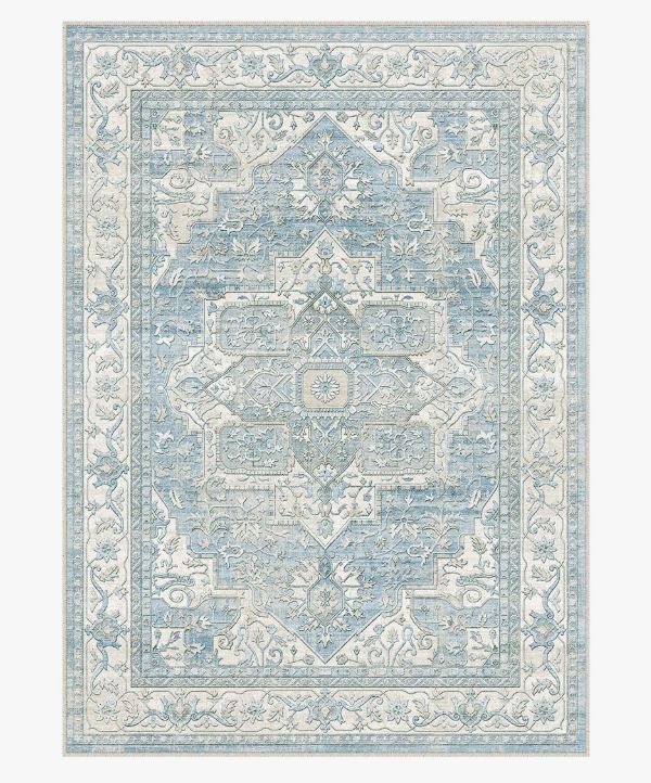 8x10 Emery Traditional Oriental Washable Area Rug With Non-Slip Backing