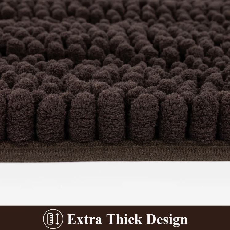 3 Piece Soft Absorbent Bath Rug Set With Non-Slip Backing